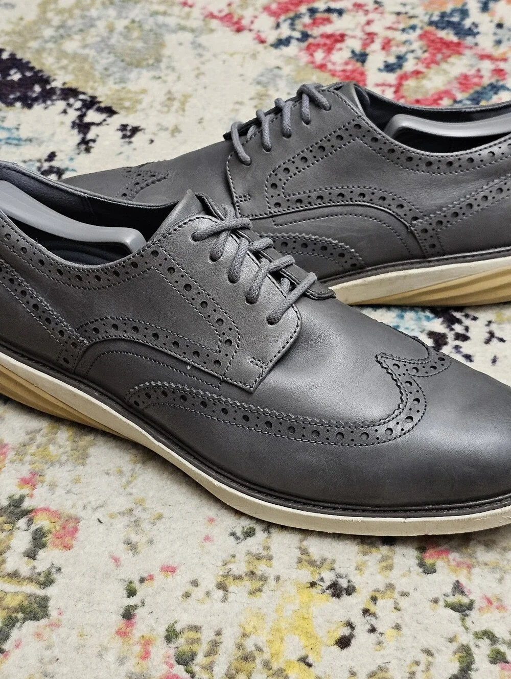 Cole Haan Men's Shoes Size 10.5 Grand Evolution Wingtip Dress Oxfords Gray
